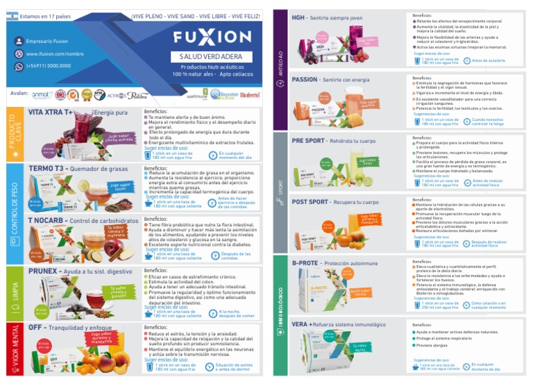 Flyer Productos Fuxion Pdf Agua Diabetes
