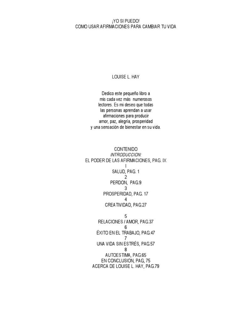 Afirmaciones para Transformar Tu Vida | PDF
