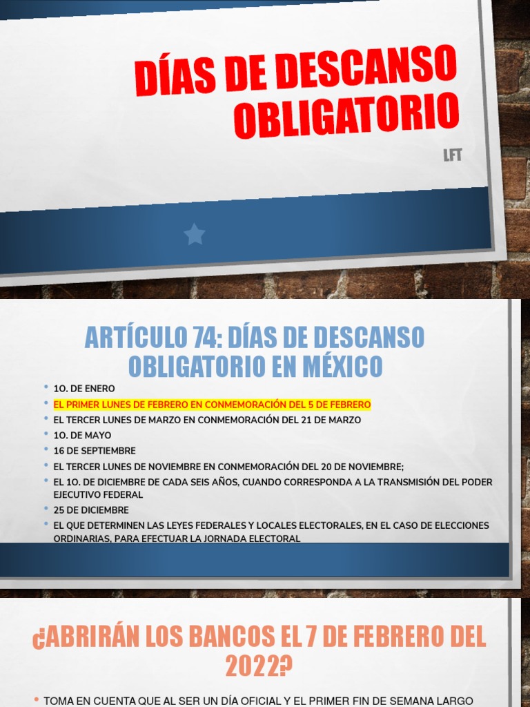 Días de Descanso Obligatorio PDF