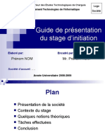 Guide de Présentation Du Stage D'initiation: Prénom NOM Mr. Prénom NOM