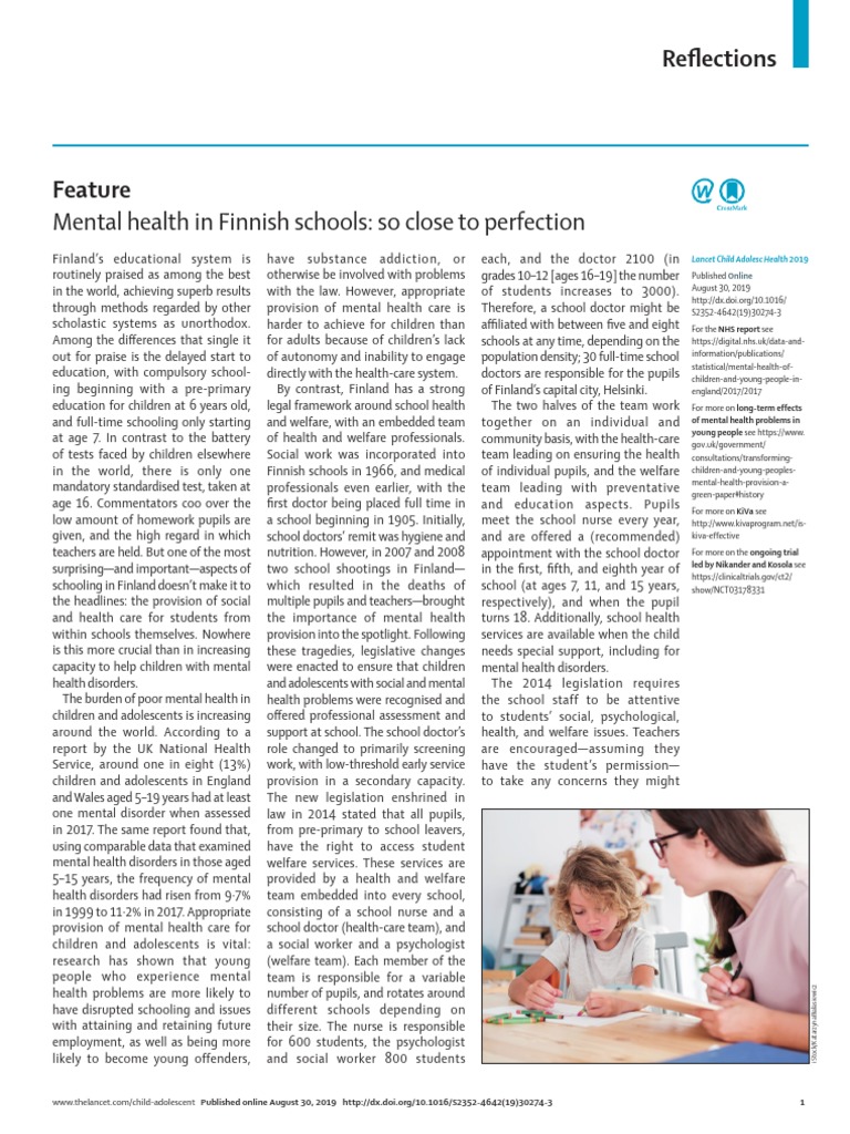 Mental Health in Finnish Schools | PDF | Health Care | Mental Disorder