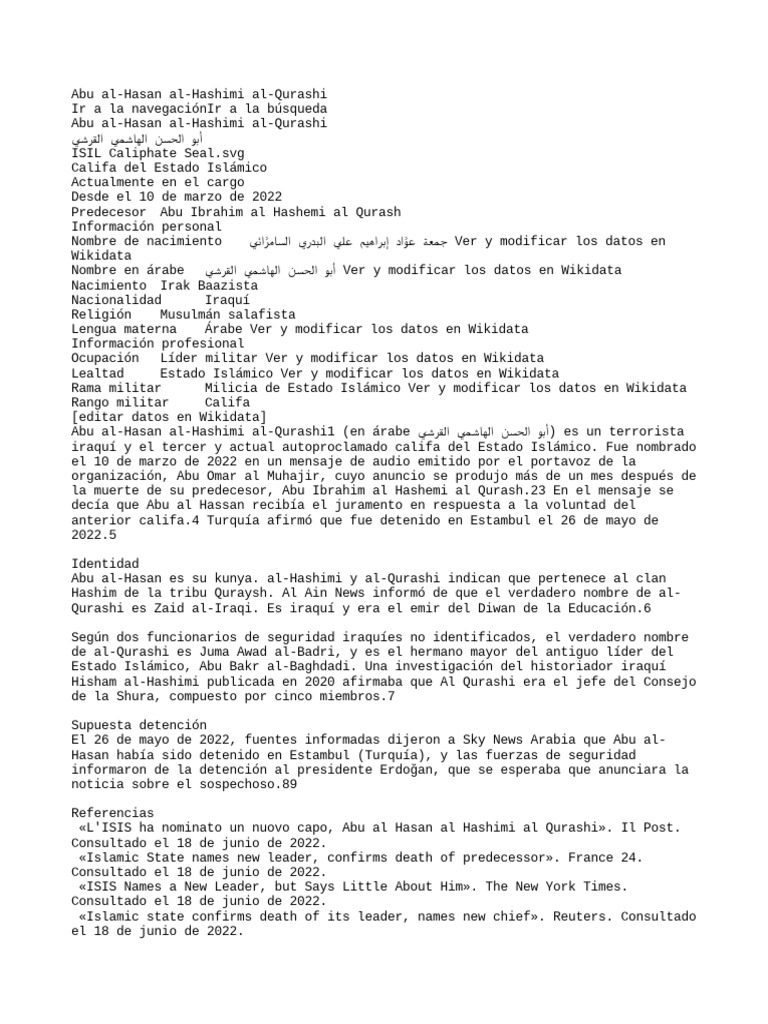 Abu Al Hasan Al Hashimi Al Qurashi PDF Wikipedia