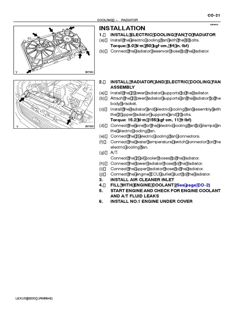 Installation: Cooling Radiator | PDF