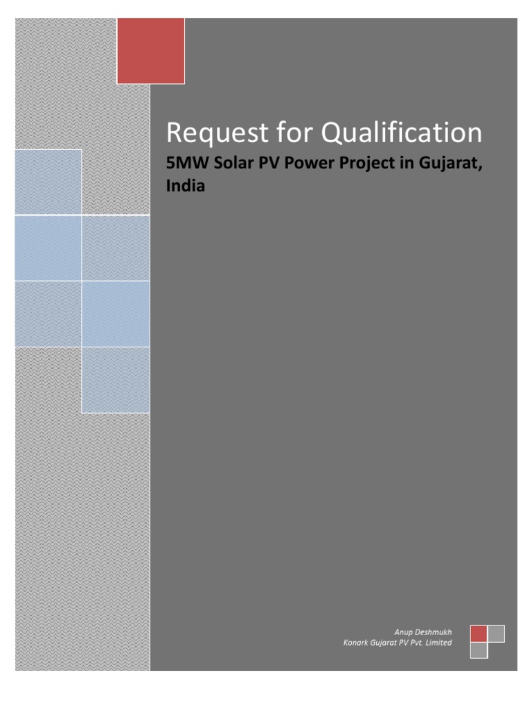 RFQ for 5MW Solar Project in Gujarat | PDF | Request For Proposal ...