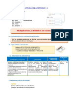 D5 A3 SESIÓN Multiplicamos y Dividimos en Varios Pasos