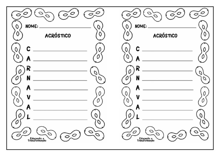 Acróstico Carnaval | PDF