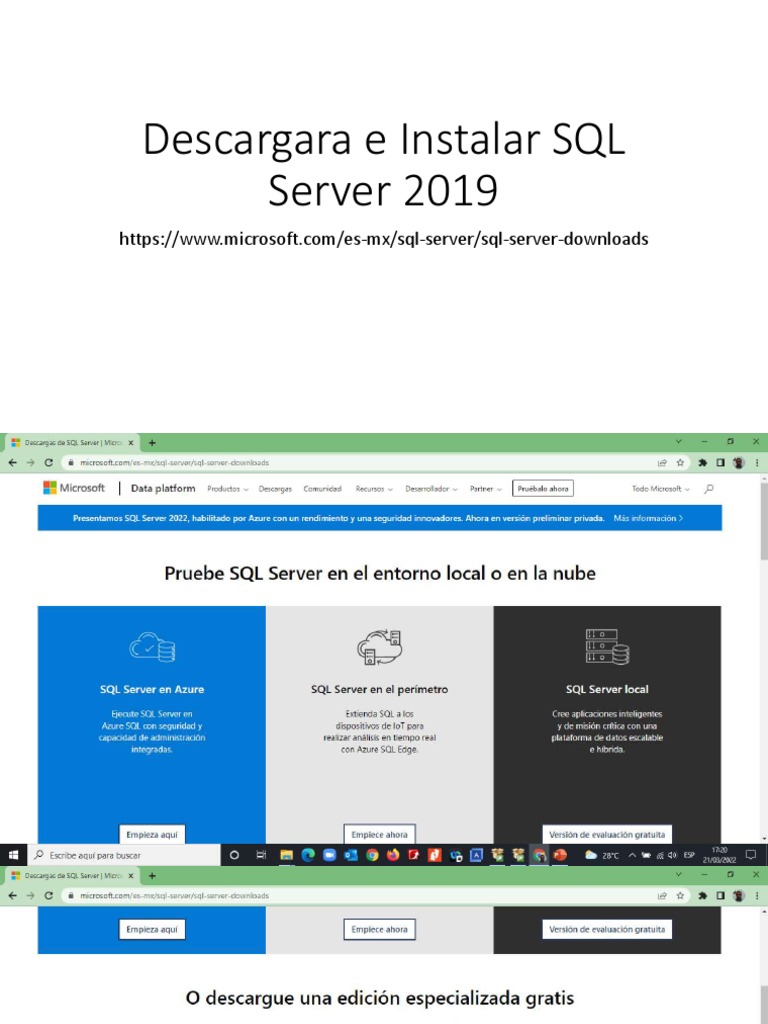 Descargara e Instalar SQL Server 2019 | PDF