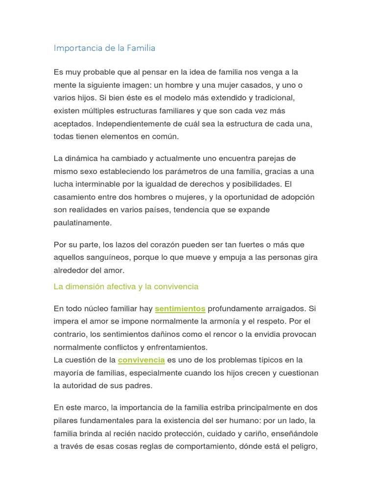 Importancia de la Familia en la Sociedad | PDF | Familia | Adultos