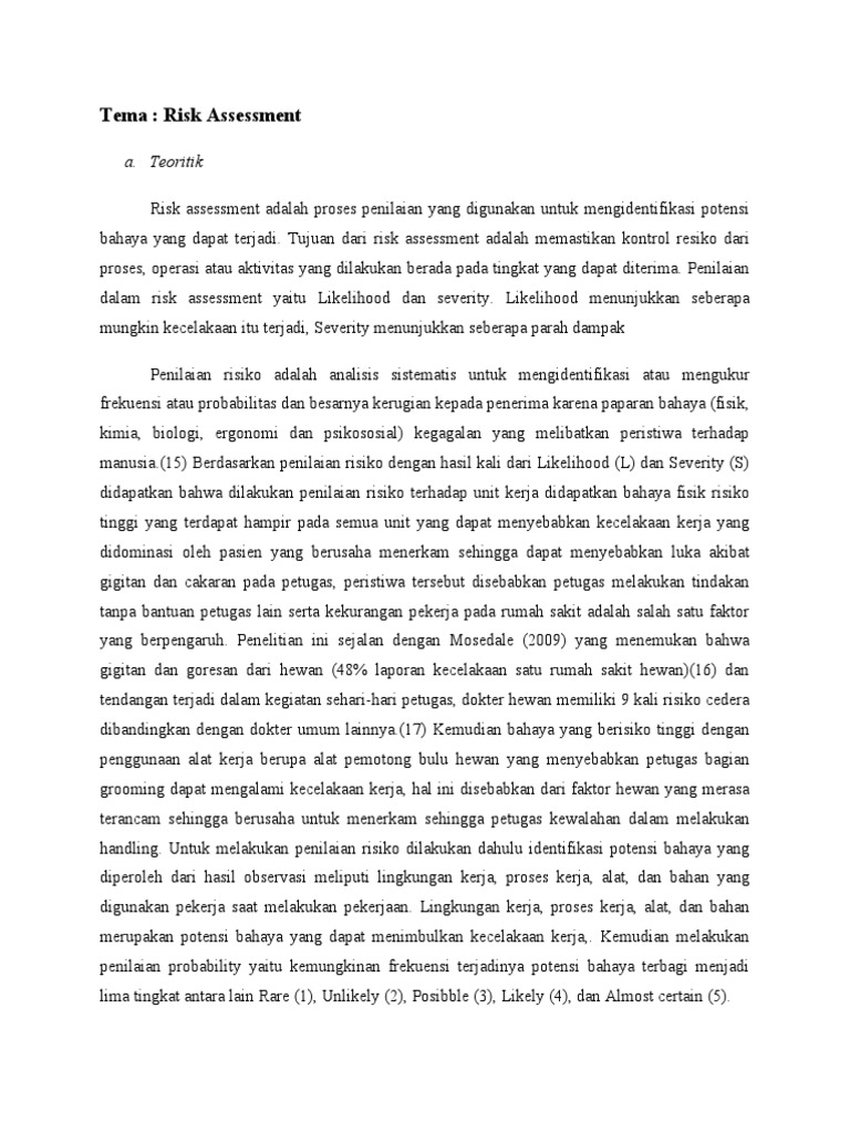 Risk Assessment K3 Rev | PDF | Kesehatan Holistik | Sains & Matematika