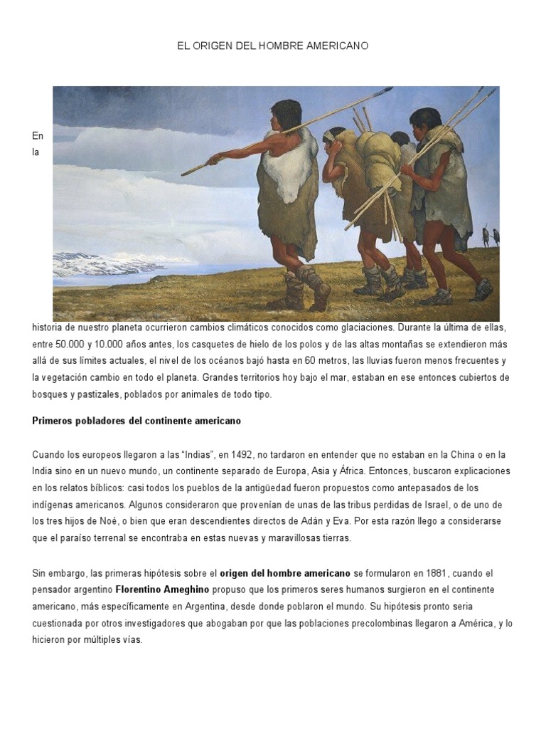 Origen del Hombre Americano | PDF | Américas | Continente