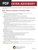 Boil Water Advisory