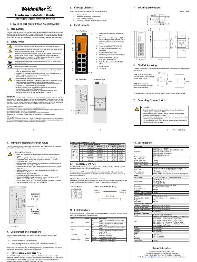 Ethernet Switch Installation Guide | PDF | Computer Networking ...