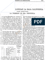 Es Preciso Colonizar La Baja California para Asegurar La Posesión de Esa Peninsula 1917