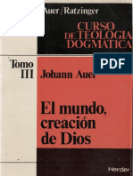 Auer-Ratzinger, Curso de Teologia Dogmática III El Mundo, Creación de Dios