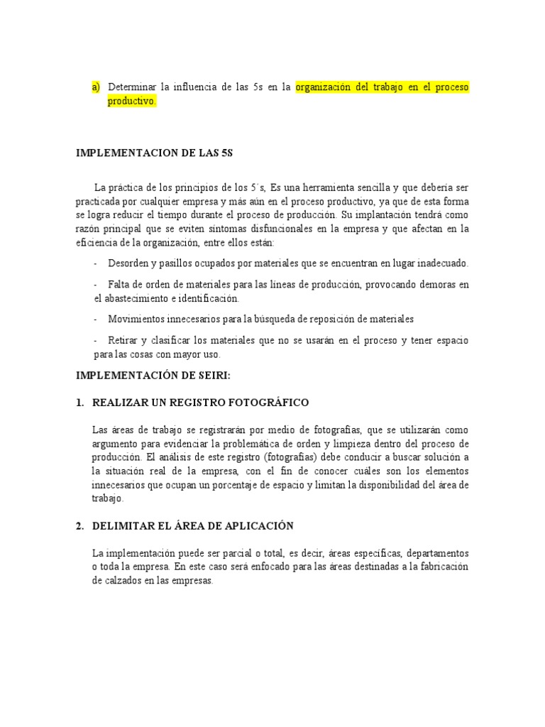 Ejemplos De Implementacion De 5s