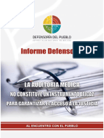 Informe Defensorial La Auditoria Medica No Constituye Un Instrumento Eficaz para Garantizar El Acceso A La Justicia