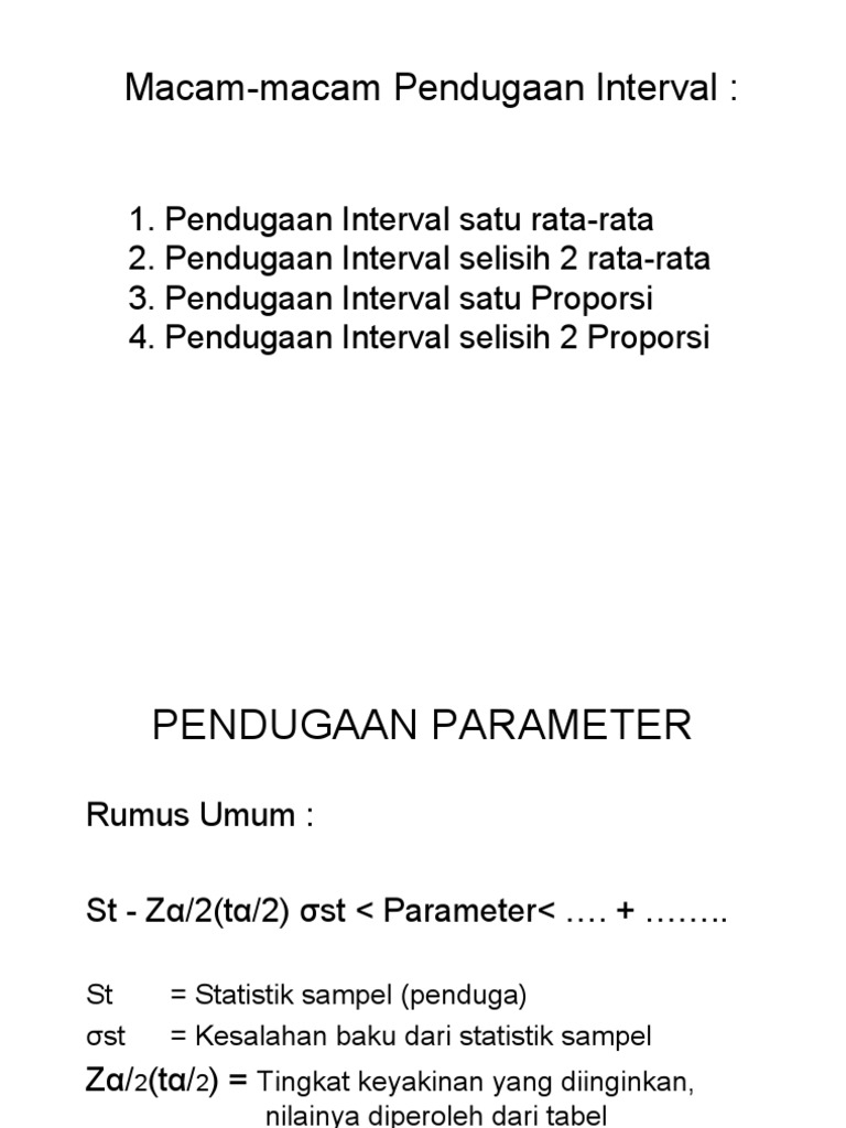 Pendugaan Interval Rata-rata dan Selisih | PDF