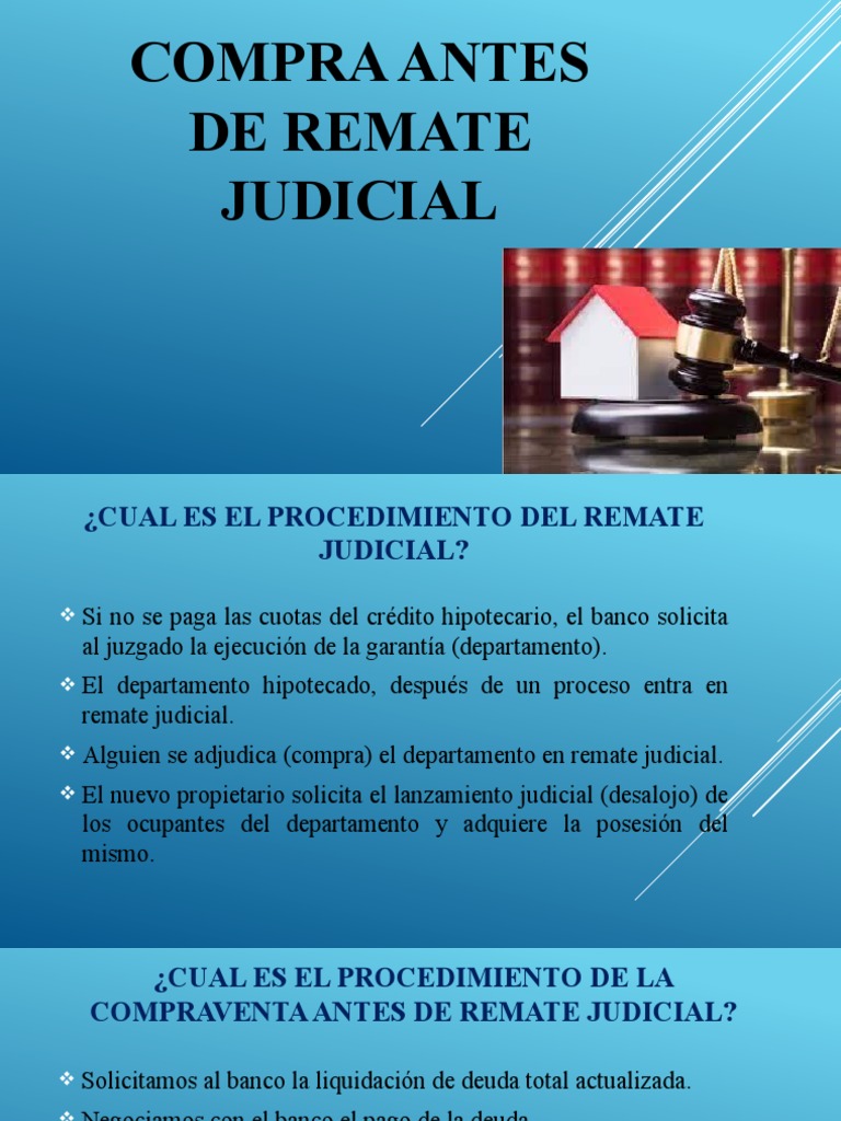 Compra Previas a Remate Judicial | PDF | Negocios | Finanzas y dinero