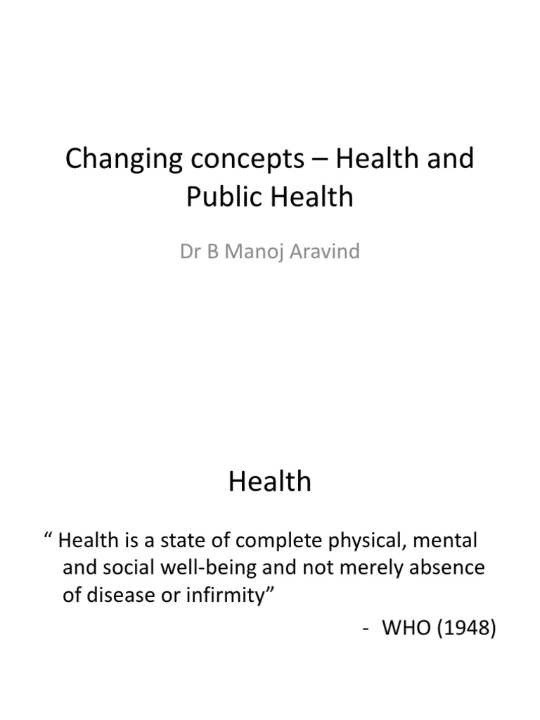 Evolving Concepts of Public Health | PDF | Public Health | Medicine