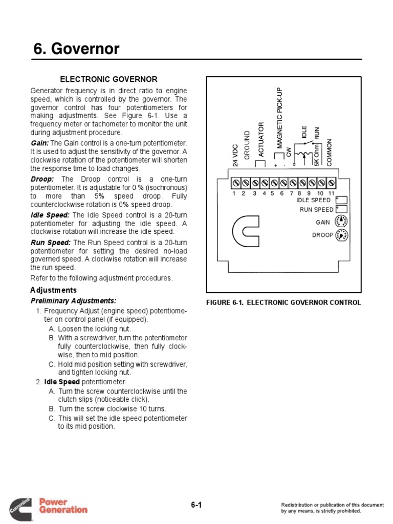 Electronic Governor Adjustment Guide | PDF | Actuator | Alternating Current
