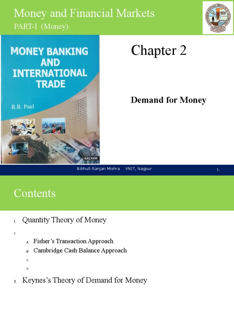 MFM Chap02 PDF Quantity Theory Of Money Demand For Money