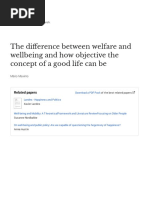 The Difference Between Welfare and Wellbeing and How Objective The Concept of A Good Life Can Be