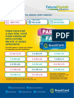 Fatura BrasilCard com opções de parcelamento