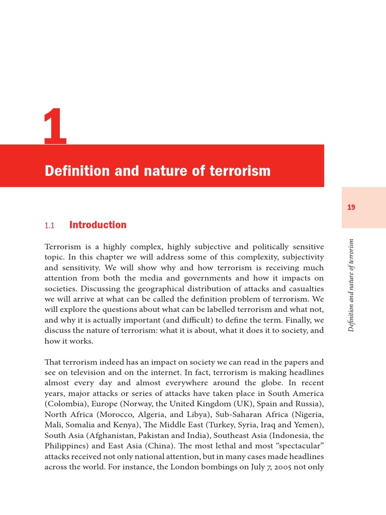 Chapter 1 Definition and Nature of Terrorism PDF Palestine