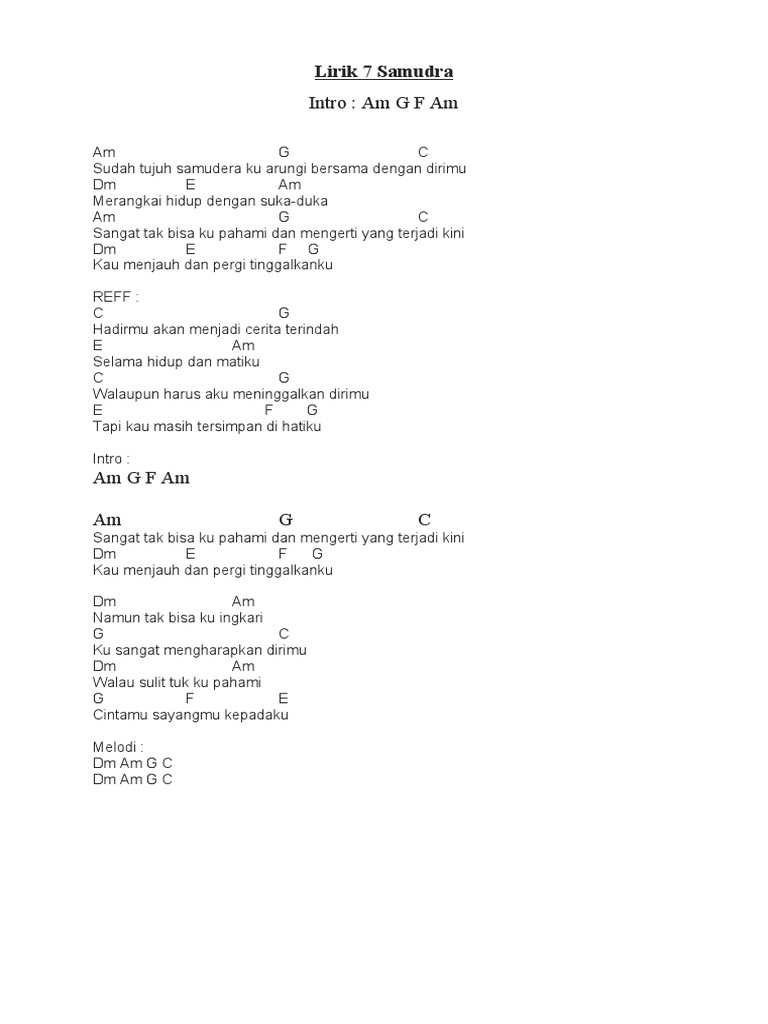 Lirik 7 Samudra PDF