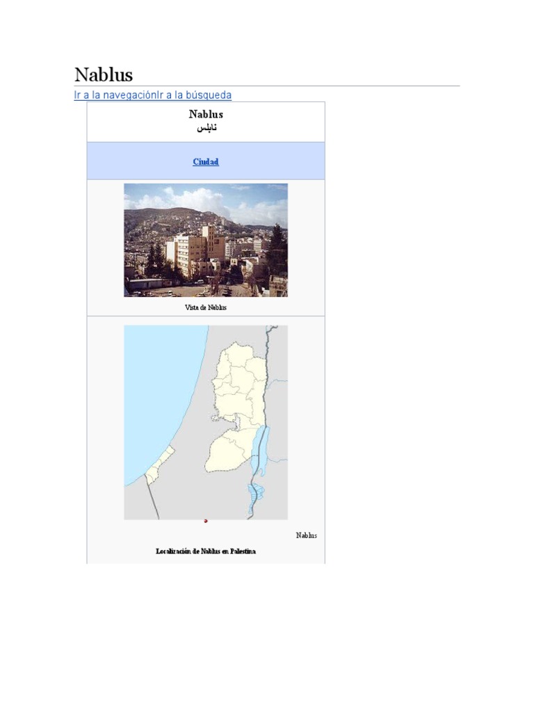 Nablus | PDF | Refugiados palestinos | Israel