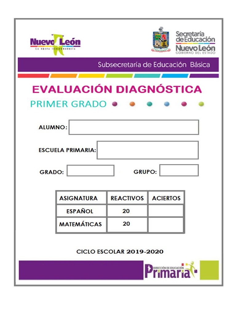 1.exámenes Diagnóstico SENL | PDF | Prueba (evaluación)