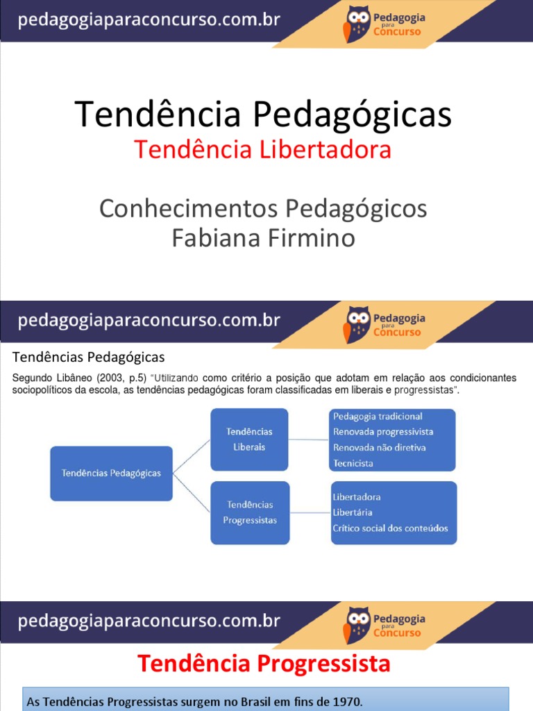 A Tendência Pedagógica Progressista Libertadora segundo Paulo Freire ...