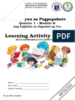 Learning Activity Sheets: Edukasyon Sa Pagpapakato