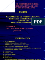 Saneamiento de predios urbanos, licencias e independización