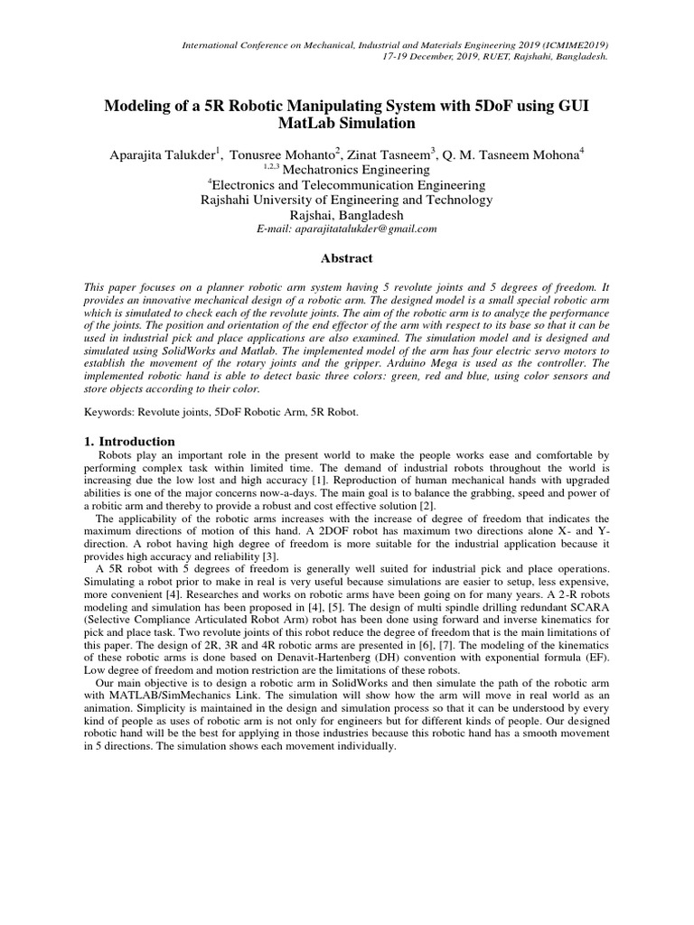 Camera Ready AM16 PDF Robotics Kinematics