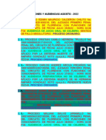 Agosto Gestiones y Audiencias 2022