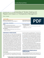 Advances in Understanding of Tendon Healing and Repairs and Impact On Postoperative Management