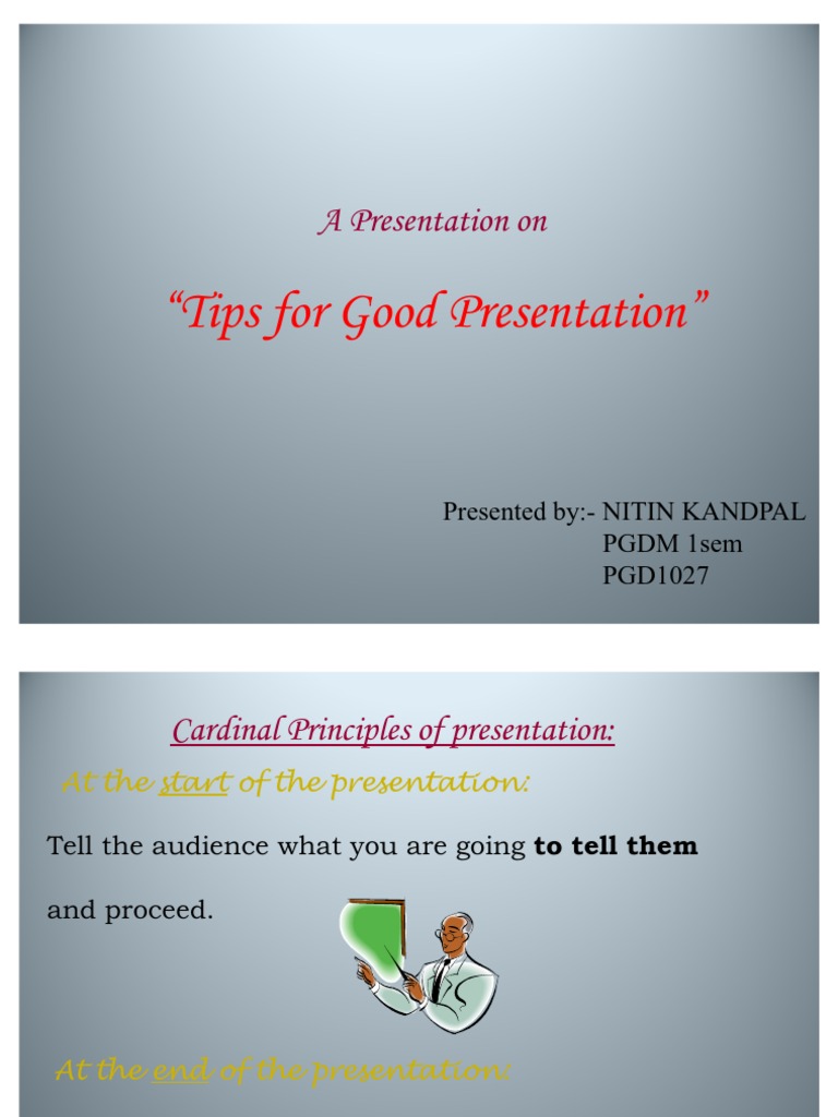 Tips For Good Presentation PDF
