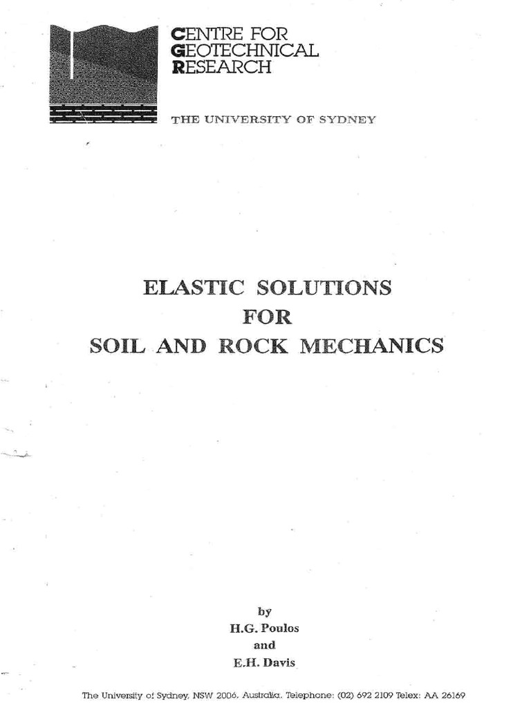 Elastic Solutions For Soil and Rock Mechanics by Poulos and