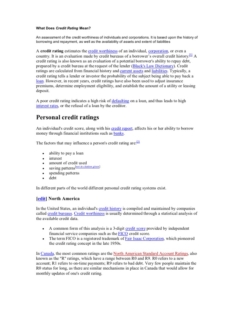 Credit Rating | PDF