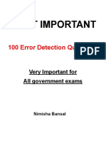 Most Important 100 Error Detection Questions