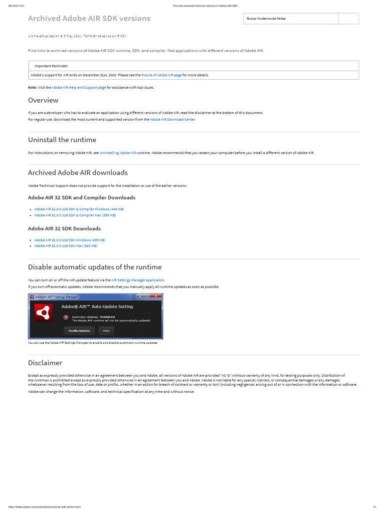 Download Archived Adobe AIR SDK Versions | PDF | Adobe Air | Damages