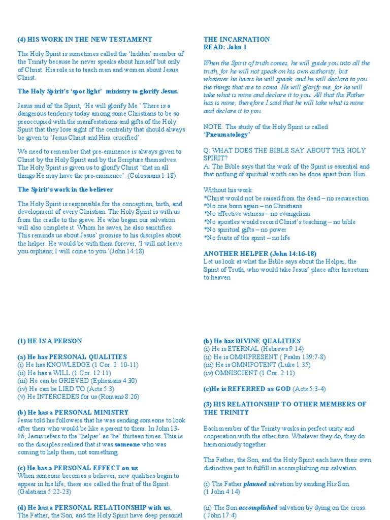 The Holy Spirit Pdf Jesus God The Father