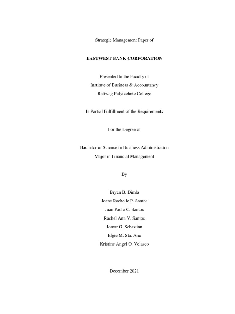 Eastwest bank sample pdf banks business
