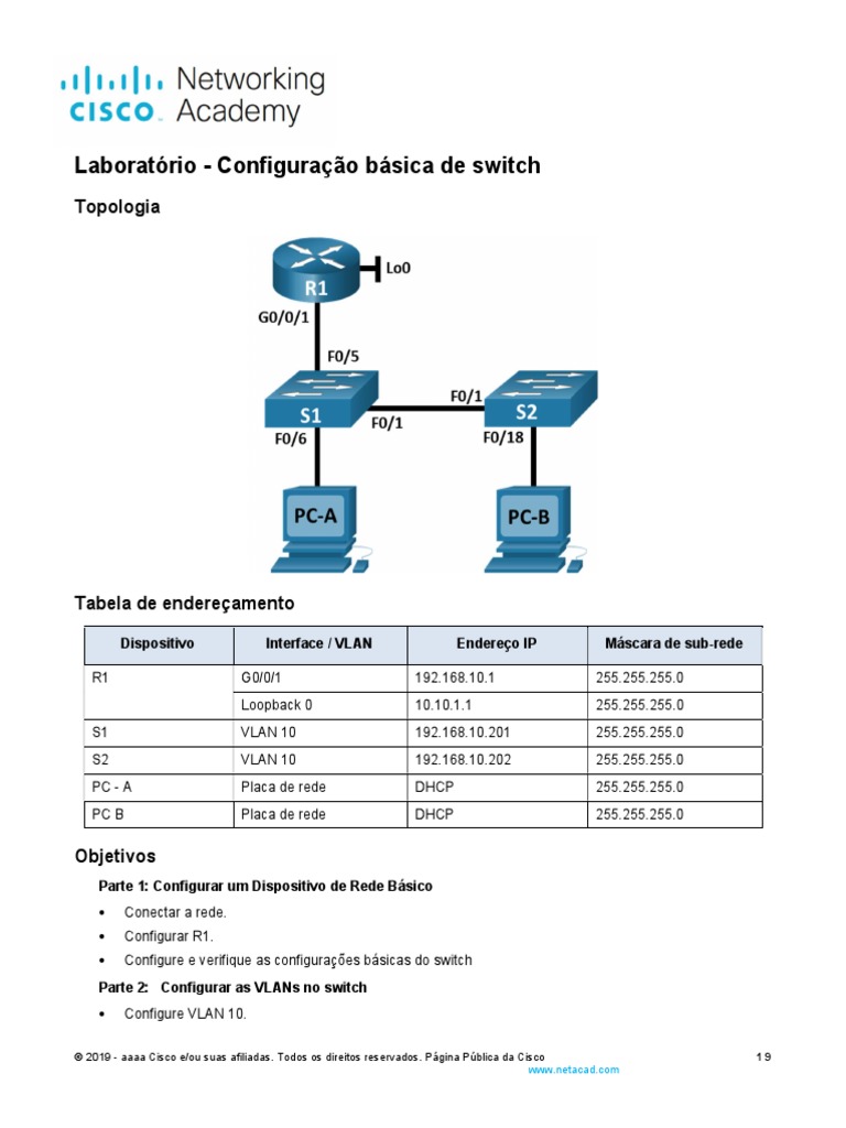 Laboratório: Configuração de Switches | PDF | Comutador de rede ...