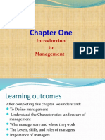 Introduction To Management Chapter I