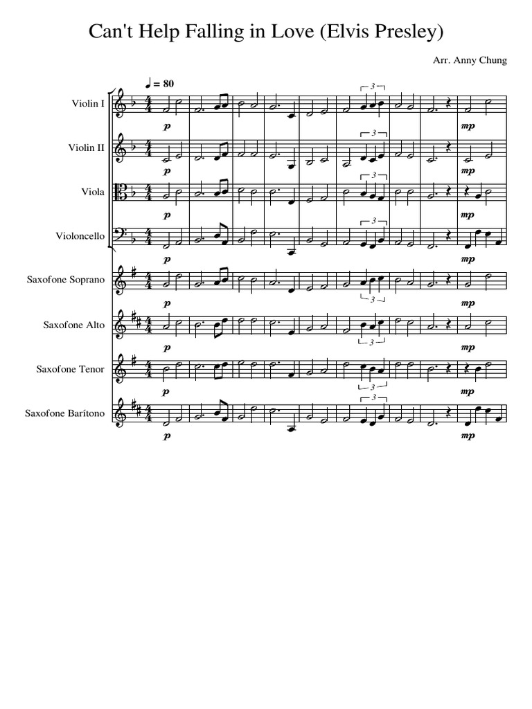 Cant Help Falling in Love Elvis Presley | PDF