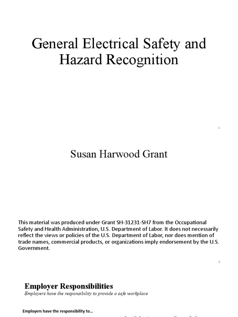 NR 10 General Electrical Safety and Hazard Recognition PDF Occupational Safety And Health
