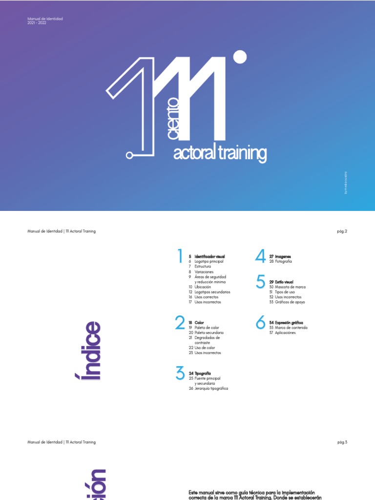 Manual de Identidad 111 Actoral Training | PDF | Imagen | Color