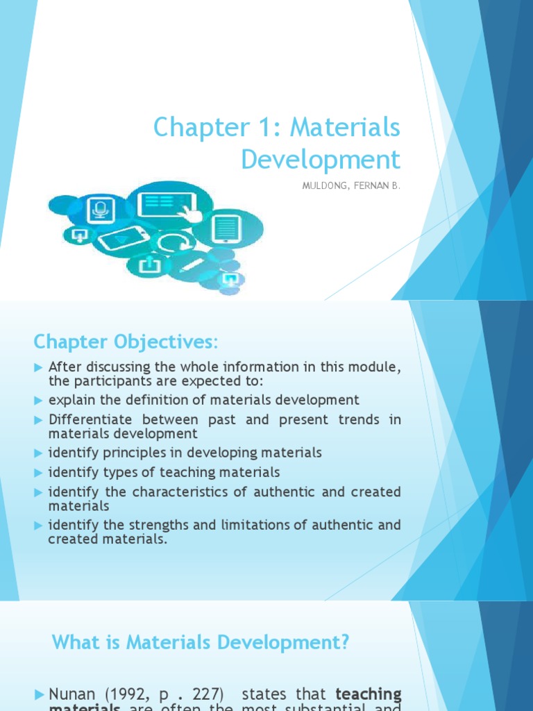 Lesson 1 Intro Materials Development PDF Teaching Method Learning